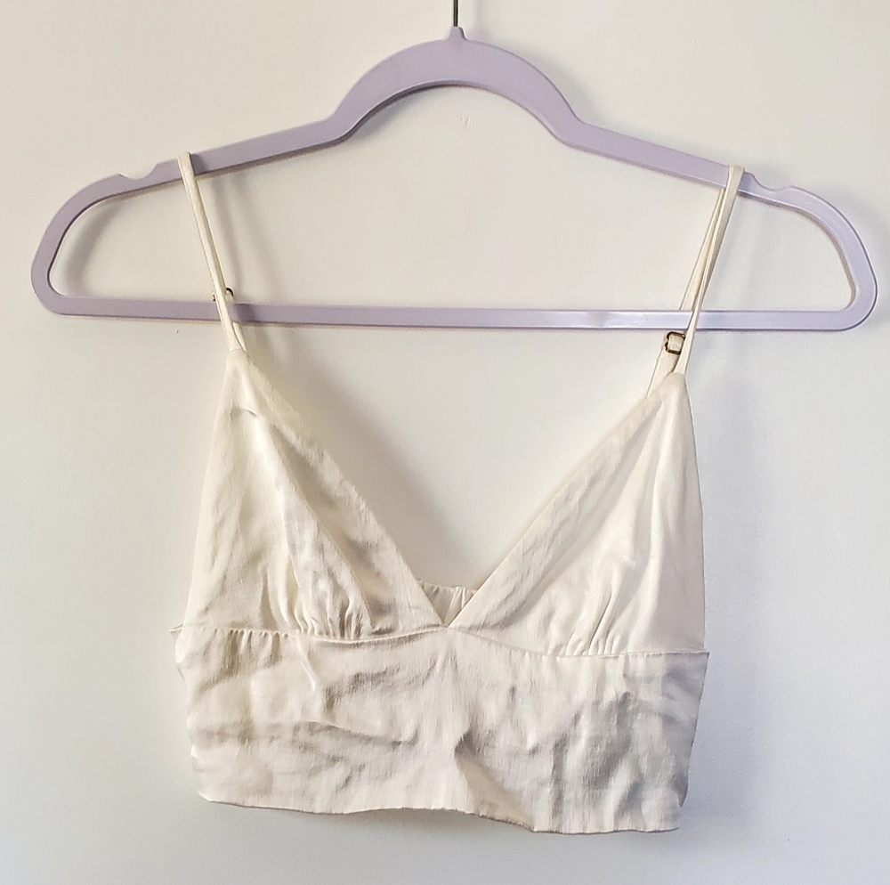 Zara satin strappy crop top